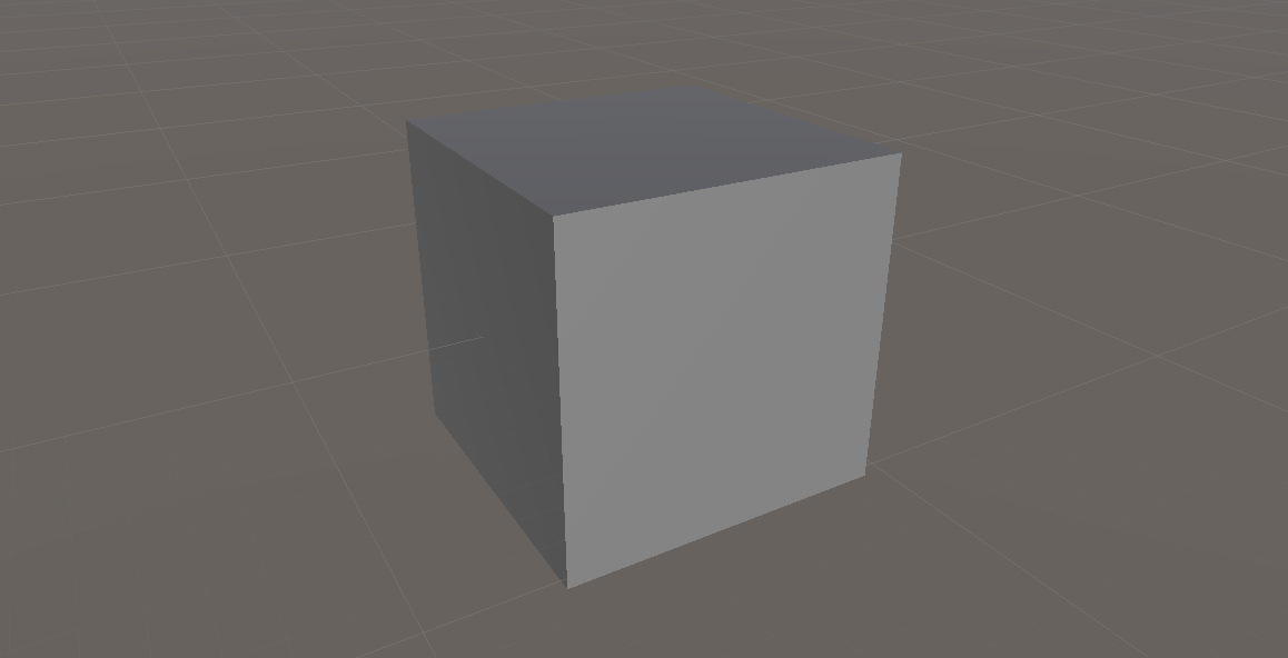Screenshot of a 3D cube in the scene view in Unity.